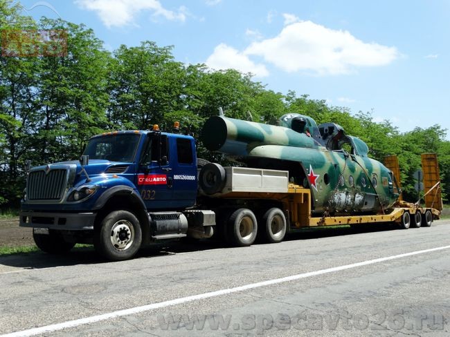 Перевозка фюзеляжа вертолета Ми-8 МТ RF-23148 № 93861 (после аварии), по маршруту: Ставропольский край, г. Михайловск – а/ г. Махачкала - г. Каспийск, 14-й 